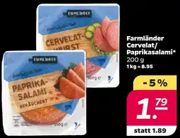 NETTO Farmländer Cervelat/ Paprikasalami Angebot