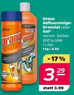 NETTO Drano Abflussreiniger Granulat oder Gel Angebot