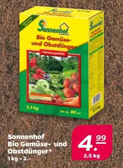 NETTO Sonnenhof Bio Gemüse- und Obstdünger Angebot