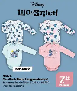 NETTO Stitch 2er-Pack Baby Langarmbodys Angebot