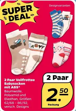 NETTO 2 Paar Vollfrottee Babysocken mit ABS Angebot