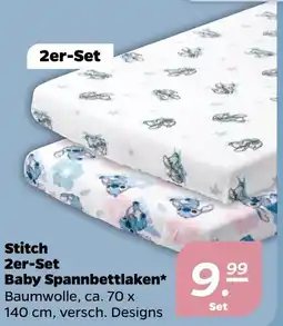 NETTO Stitch 2er-Set Baby Spannbettlaken Angebot