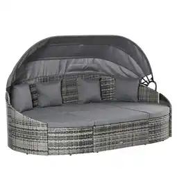 Netto Marken-Discount Outsunny Gartenliege Metall, PE-Rattan, Polyester Angebot