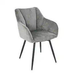 Netto Marken-Discount riess-ambiente Drehbarer Retro Stuhl AVIGNON grau Chenille schwarze Metallbeine Angebot