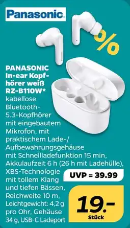 NETTO PANASONIC In-ear Kopf- hörer weiß RZ-B110W Angebot
