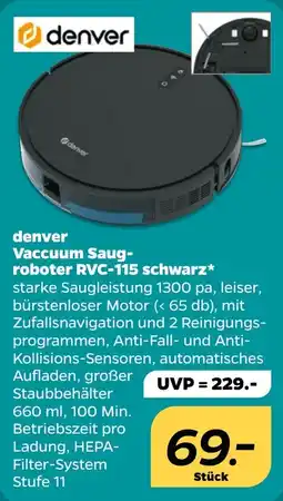 NETTO denver Vaccuum Saug- roboter RVC-115 schwarz Angebot