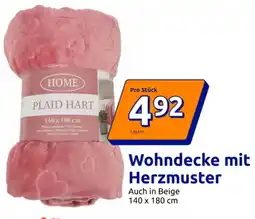 Action Wohndecke mit Herzmuster Angebot