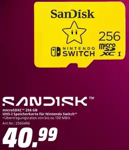 MediaMarkt SanDisk microSDXC 256 GB UHS-I Speicherkarte für Nintendo Switch Angebot