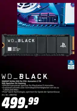 MediaMarkt WD_BLACK SN850P NVMe SSD für PS5 -Konsolen 2 TB SSD-Speicher für Gaming Angebot