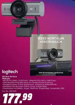 MediaMarkt logitech MX Brio 4K Ultra Webcam Angebot