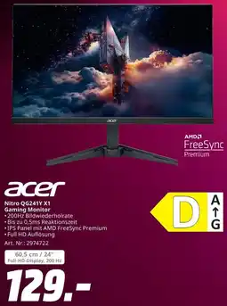 MediaMarkt acer Nitro QG241Y X1 Gaming Monitor Angebot