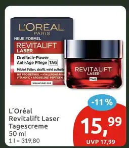 Budni L'oréal revitalift laser tagescreme Angebot