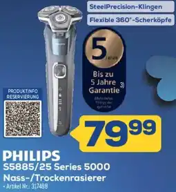 Euronics Berlet PHILIPS S5885/25 Series 5000 Nass-/Trockenrasierer Angebot