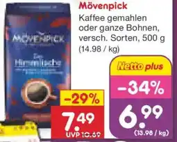 Netto Marken-Discount Mövenpick Kaffee gemahlen oder ganze Bohnen Angebot