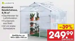 Netto Marken-Discount JUSKYS Aluminium Gewächshaus Angebot