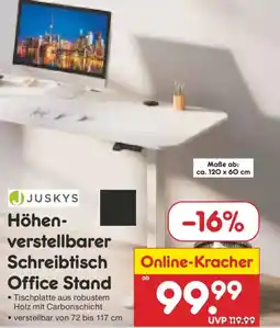 Netto Marken-Discount JJUSKYS Höhenverstellbarer Schreibtisch Office Stand Angebot