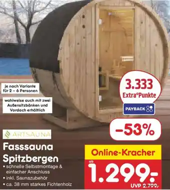 Netto Marken-Discount ARTSAUNA Fasssauna Spitzbergen Angebot