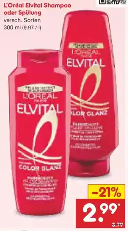 Netto Marken-Discount L'Oréal Elvital Shampoo oder Spülung Angebot