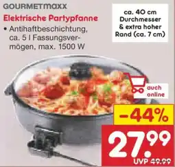 Netto Marken-Discount GOURMETmaxx Elektrische Partypfanne Angebot