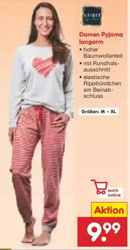 Netto Marken-Discount Damen Pyjama langarm Angebot