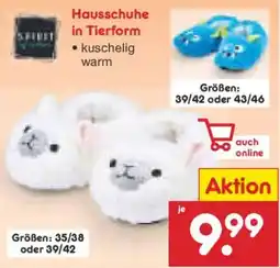 Netto Marken-Discount Hausschuhe in Tierform Angebot