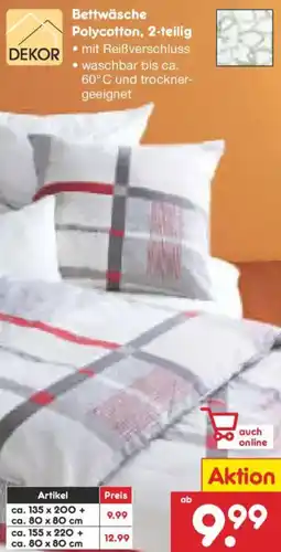 Netto Marken-Discount DEKOR Bettwäsche Polycotton, 2-teilig Angebot
