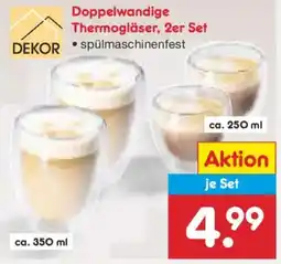 Netto Marken-Discount DEKOR Doppelwandige Thermogläser, 2er Set Angebot