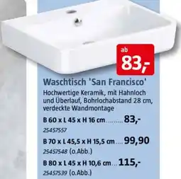 Bauhaus Camargue Waschtisch 'San Francisco' Angebot