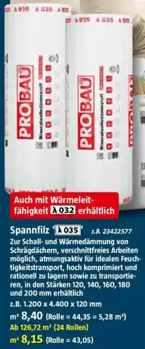Bauhaus PROBAU Spannfilz Angebot