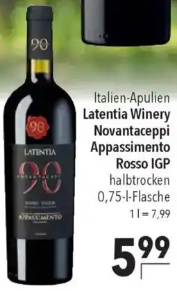 CITTI Markt Latentia Winery Novantaceppi Appassimento Rosso IGP Angebot