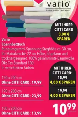 CITTI Markt Vario Spannbetttuch Angebot