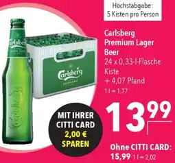 CITTI Markt Carlsberg Premium Lager Beer Angebot