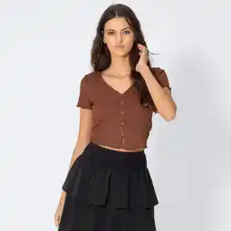 NKD Damen-T-Shirt mit Knopfleiste Angebot