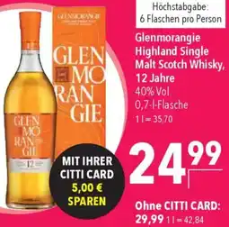 CITTI Markt Glenmorangie Highland Single Malt Scotch Whisky, 12 Jahre Angebot
