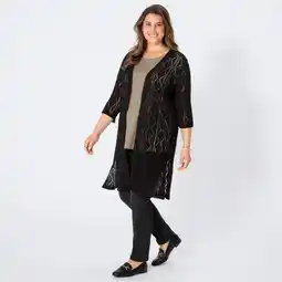 NKD Damen-Strickjacke mit Ajourmuster, große Größen Angebot