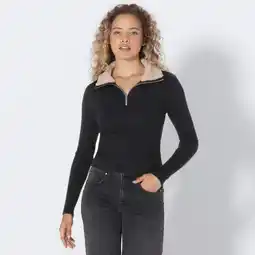NKD Damen-Pullover mit Kunstfell-Kragen Angebot
