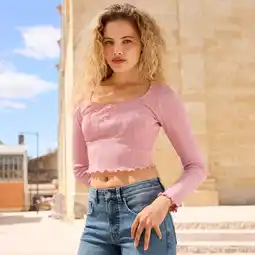 NKD Damen-Langarmshirt mit Ajourmuster Angebot