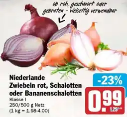 AEZ Niederlande Zwiebeln rot, Schalotten oder Bananenschalotten Angebot