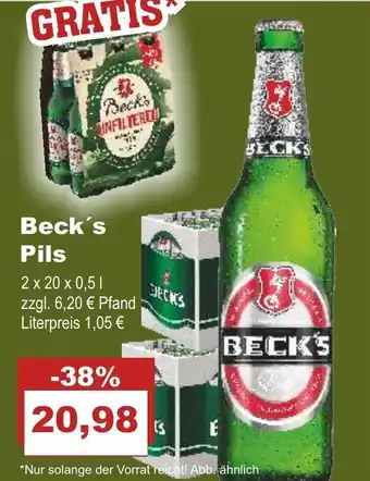 Bilgro Beck's Pils 2x20x0,5L Angebot