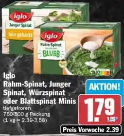 AEZ Iglo Rahm-Spinat, Junger Spinat, Würzspinat oder Blattspinat Minis Angebot