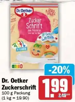 AEZ Dr. Oetker Zuckerschrift Angebot