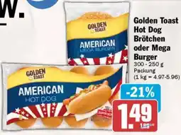 AEZ Golden Toast Hot Dog Brötchen oder Mega Burger Angebot
