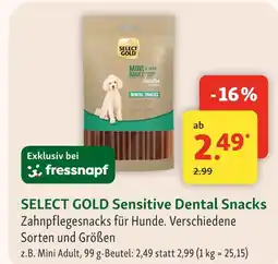Fressnapf Select gold sensitive dental snacks Angebot