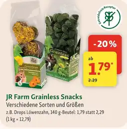 Fressnapf Jr farm grainless snacks Angebot