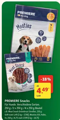 Fressnapf Premiere meat snack entenbrust streifen Angebot