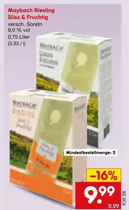 Netto Marken-Discount Maybach riesling süß & fruchtig Angebot