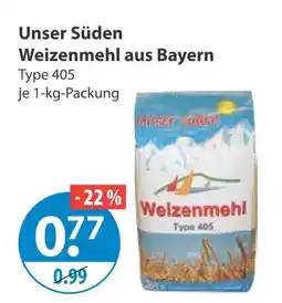 V Markt Unser süden weizenmehl aus bayern Angebot