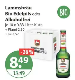 V Markt Lammsbräu bio edelpils oder alkoholfrei Angebot
