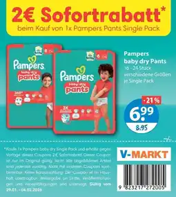 V Markt Pampers baby dry pants Angebot