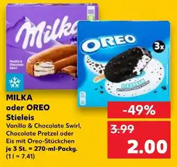 Kaufland Milka stieleis vanilla & chocolate swirl, chocolate pretzel Angebot